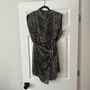 Polka dot high neck dress